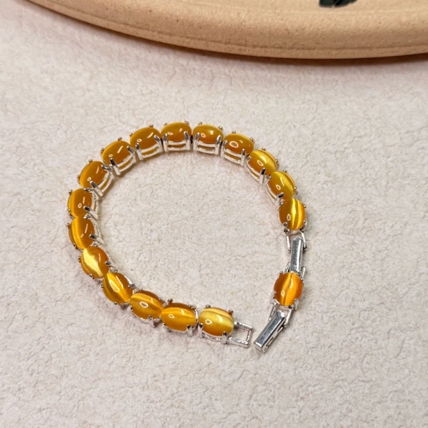 铜合金琉璃手链 【六六中古】孤品复古手链th8012手围18