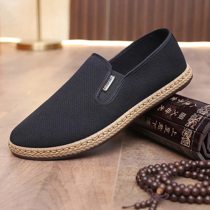 2025春季老北京布鞋防滑耐磨豆豆鞋轻便舒适透气一脚蹬休闲爸爸鞋