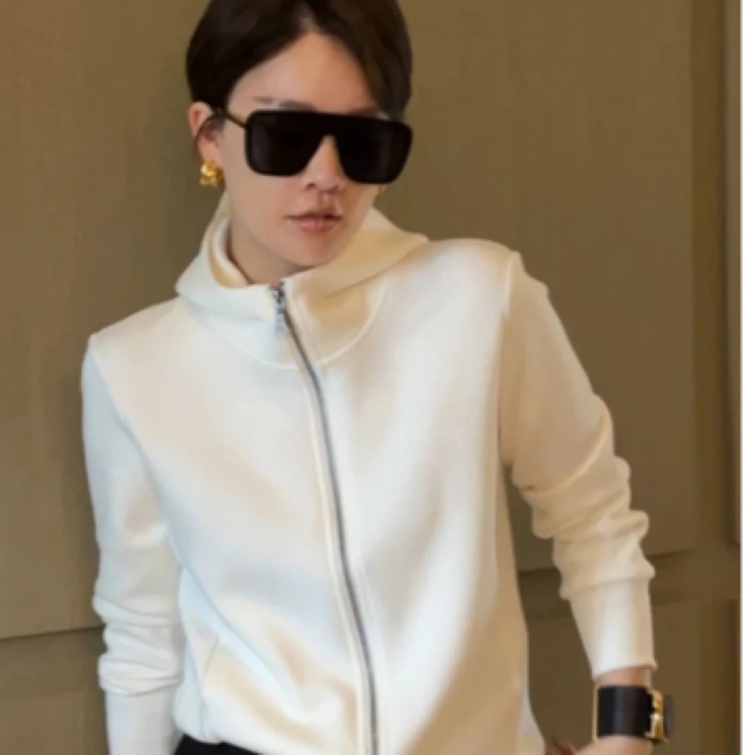 《茅台带帽JING时尚打底帽衫220404纯色长袖拉链上衣休闲女装外套