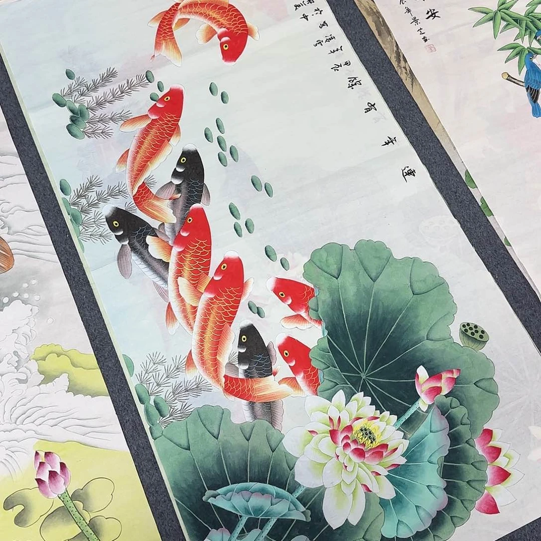 国画尺寸70X138手绘作品