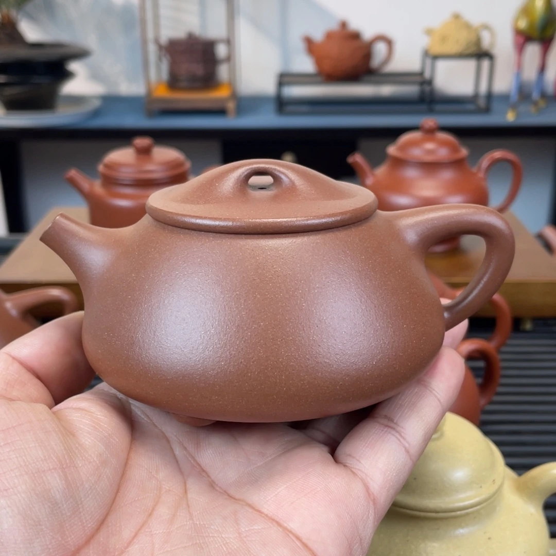 紫砂茶壶台西紫泥景舟石瓢220cc