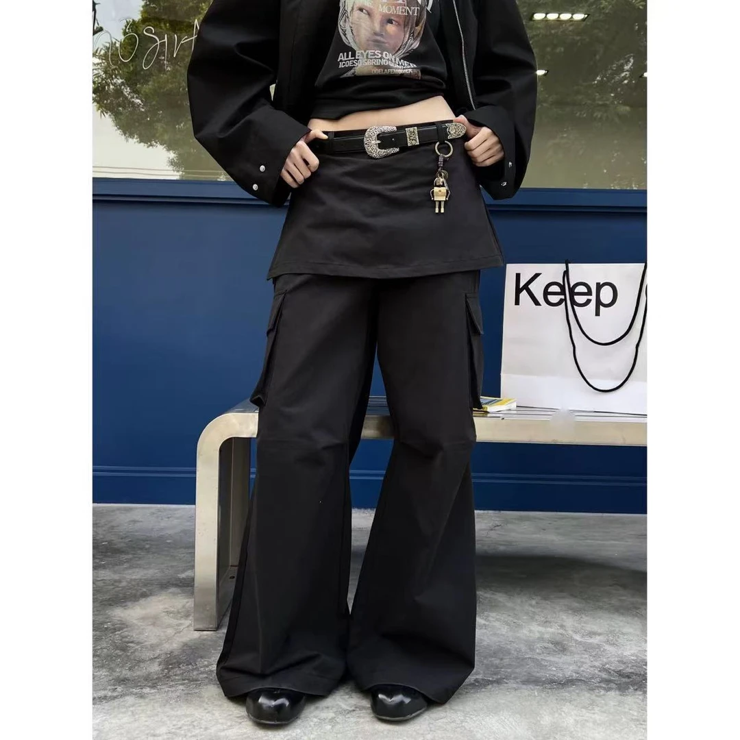 3001•P帘工装 K# 意法货休闲街头风假两件工装裤·