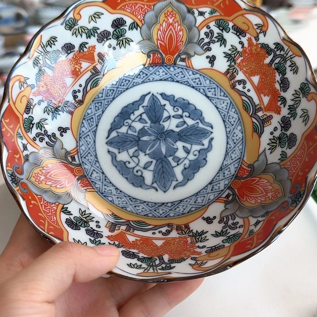 瓷片吉祥龙绘17厘米深盘