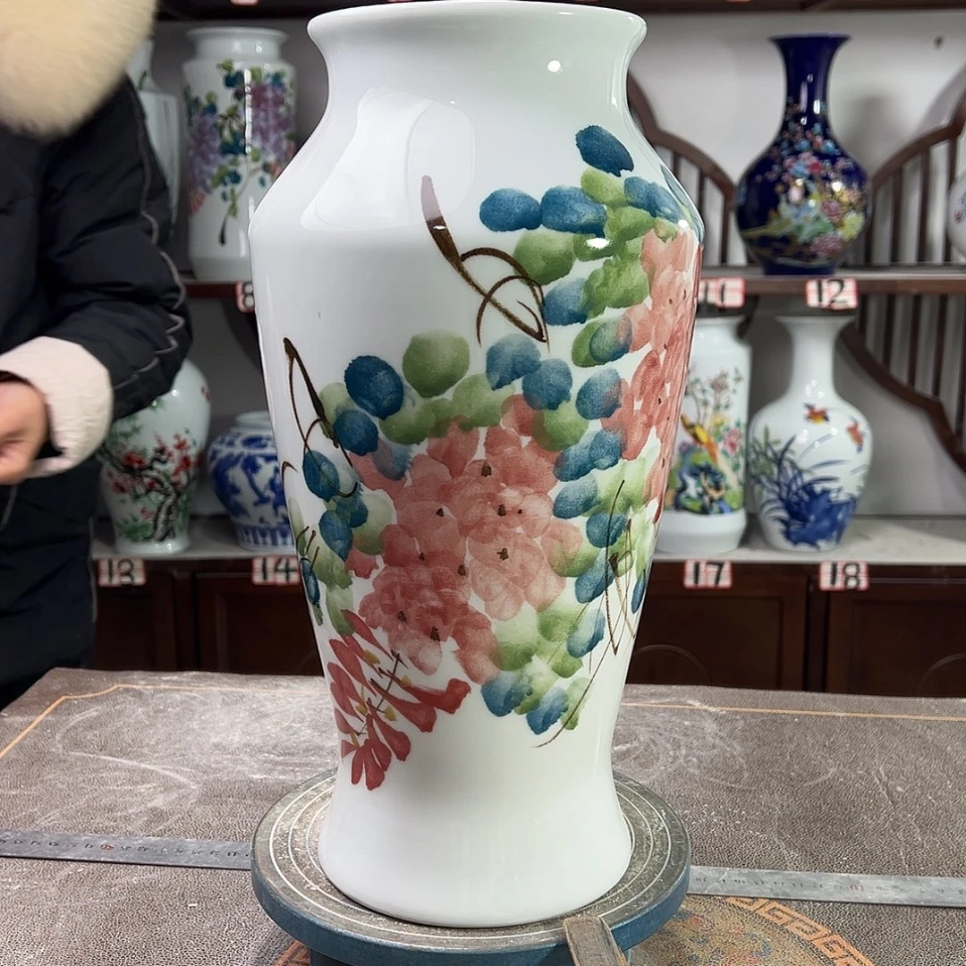 摆件陶景德镇陶瓷大鱼红紫