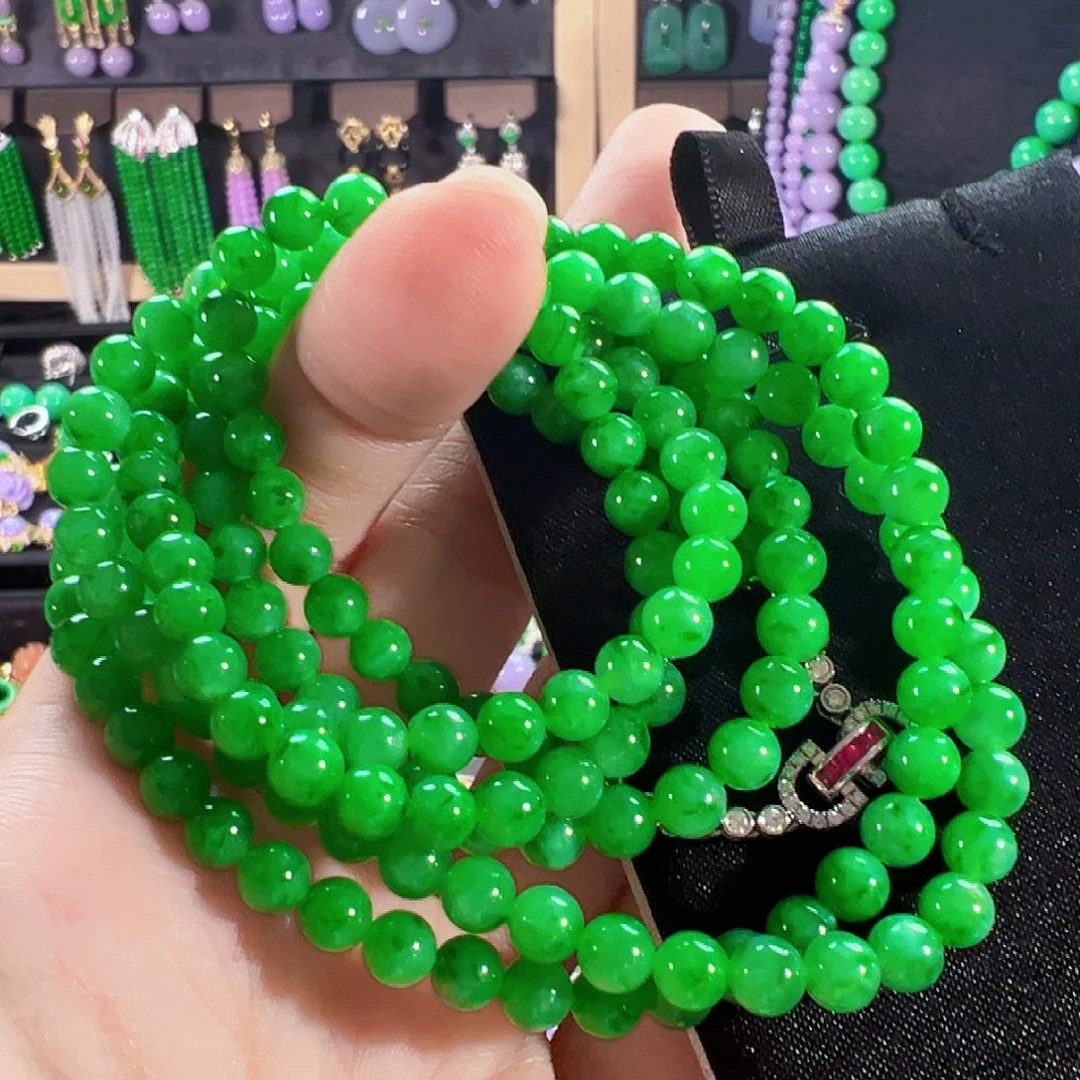 翡翠18K金镶嵌颈饰签收后24小时鉴赏期