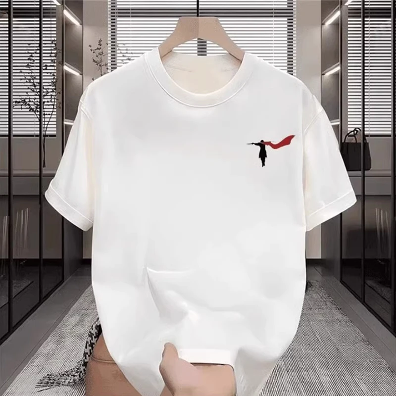 仓石一树潮牌卡通印花白色短袖T恤男士2025夏季宽松圆领休闲半袖