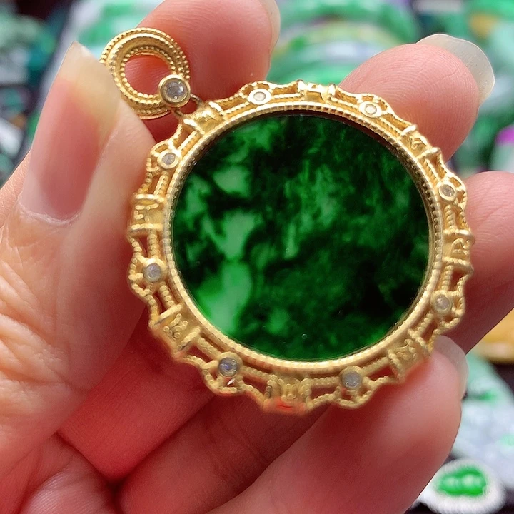 颈饰银S925镶嵌翡翠翡翠