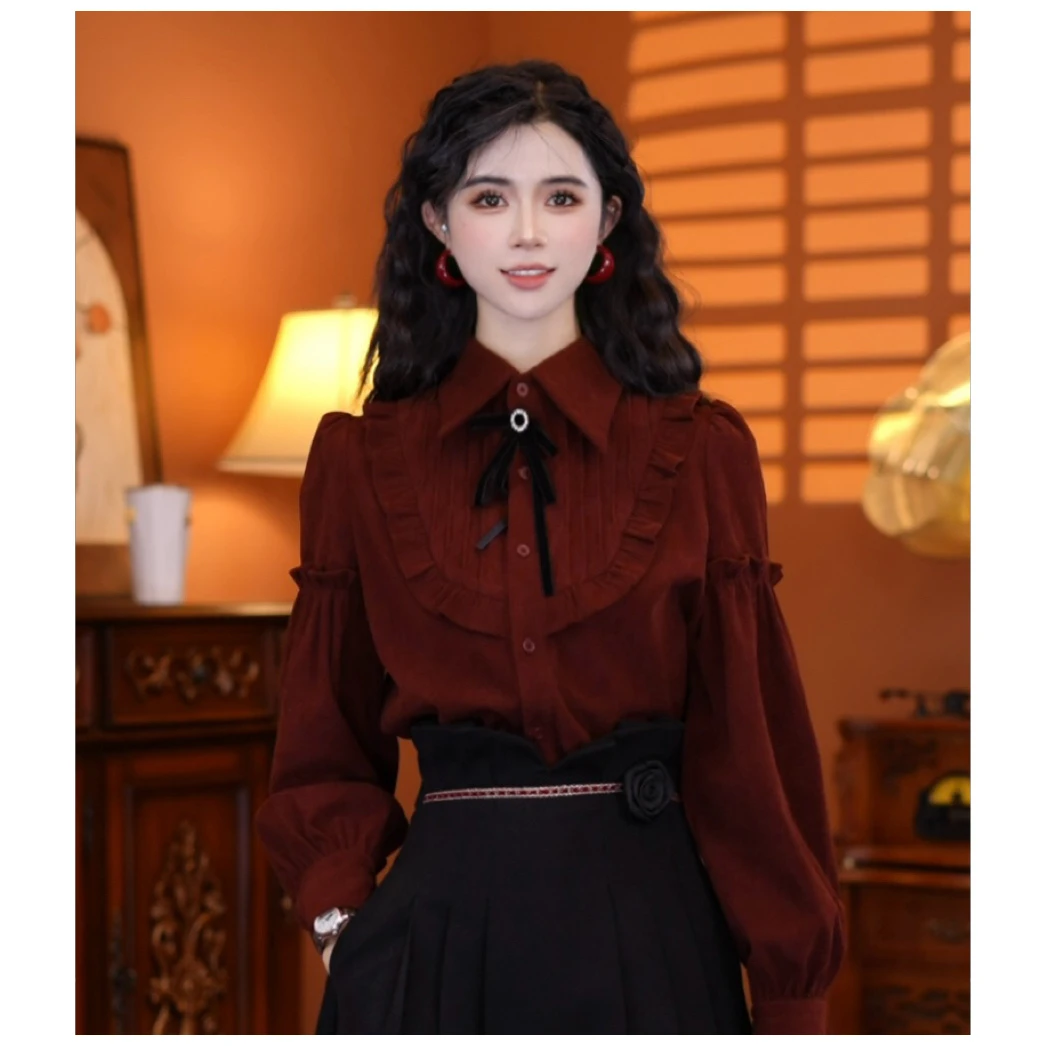 牧子【流素】2024秋款设计感减龄加厚1长袖上衣01151