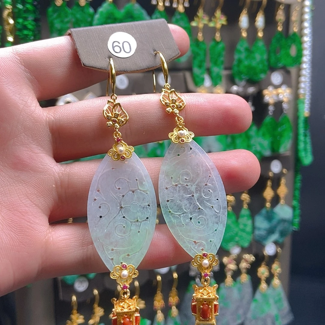 翡翠未镶嵌耳饰翡翠