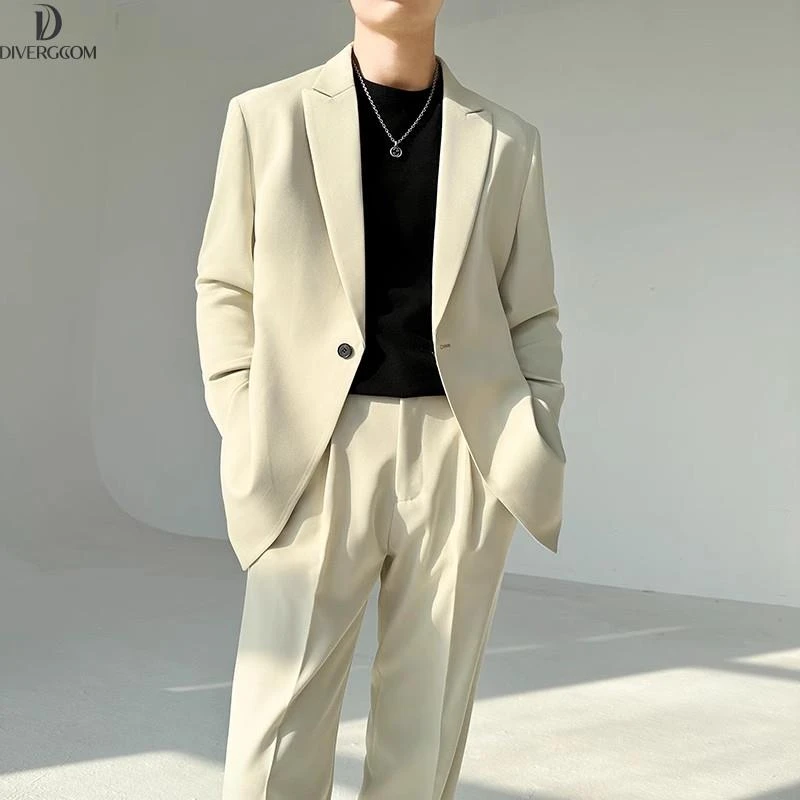 DIIIVERGOM明星同款西服男春夏薄款男士休闲垂感西服两件套小西装