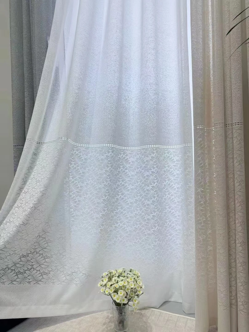 精编透光半透人高端客厅阳台卧室窗帘窗纱