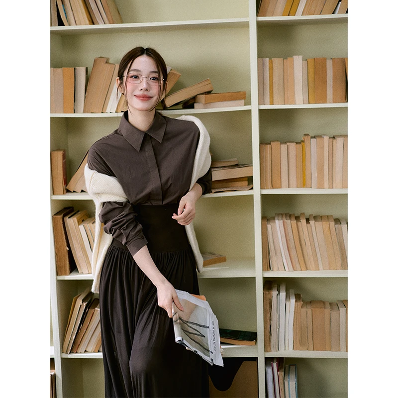 【秋冬专属】年终狂欢季纯棉白色休闲简约衬衫上衣女LSCS00595