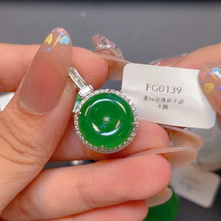 【闪购商品】翡翠银S925镶嵌颈饰翡翠