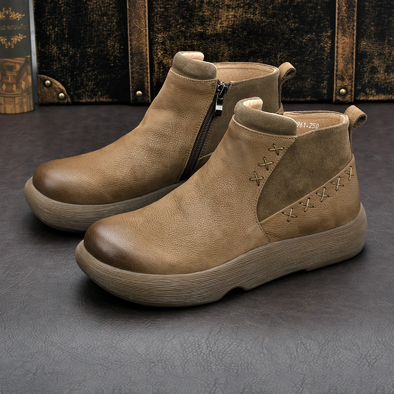 【新款推荐】冬季新款头层牛皮复古磨砂休闲男士皮鞋时尚百搭真皮