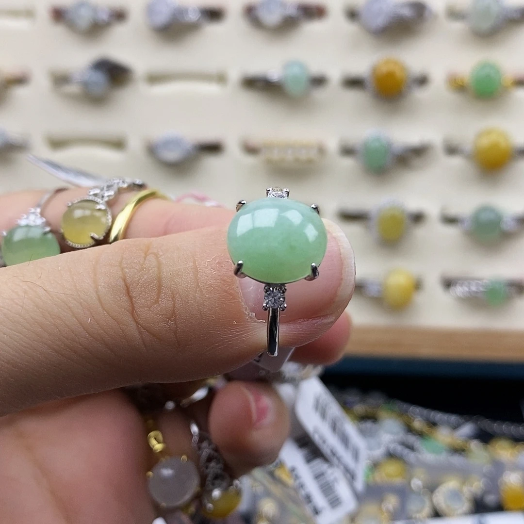 翡翠银S925镶嵌戒指