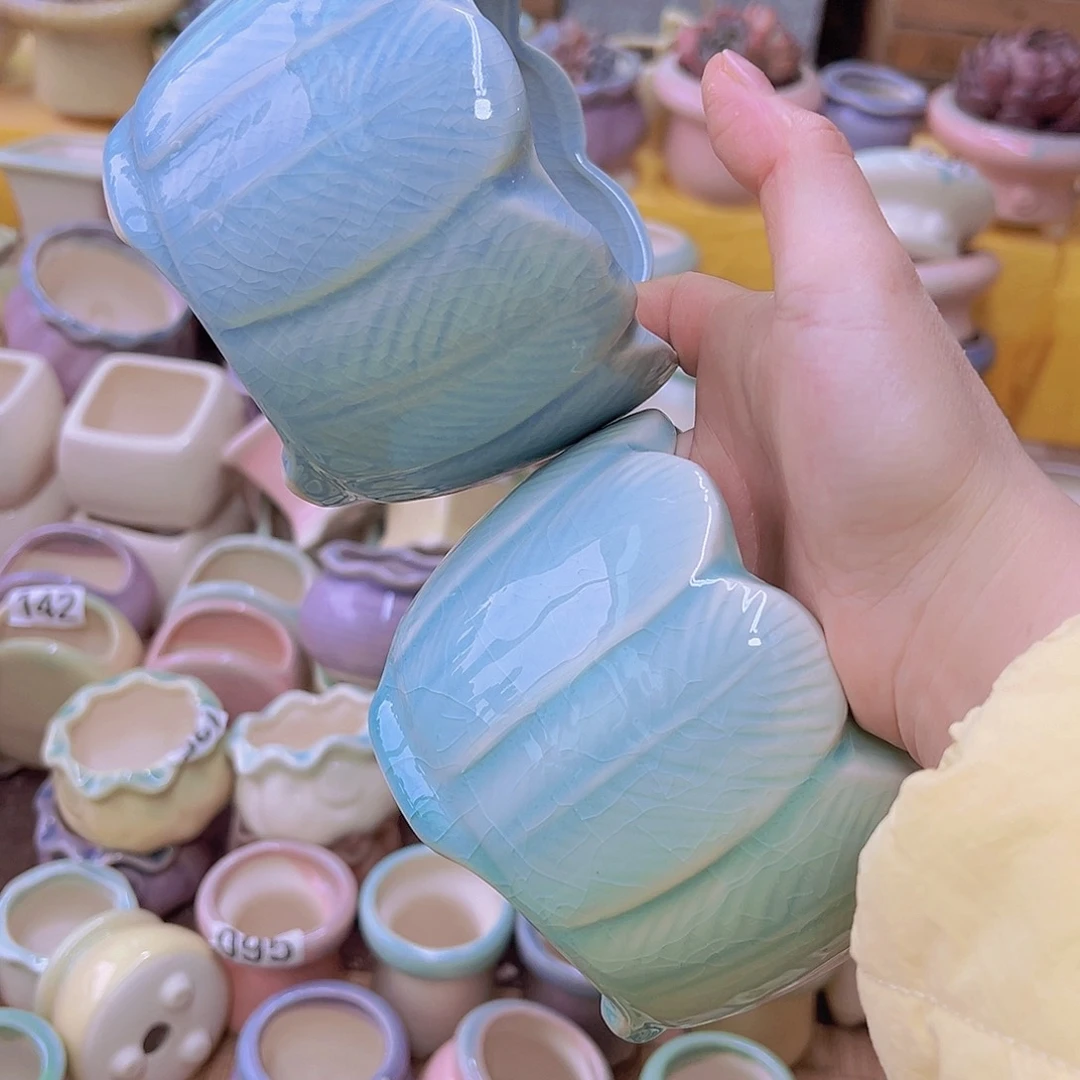 红陶陶瓷花盆当场满12包邮