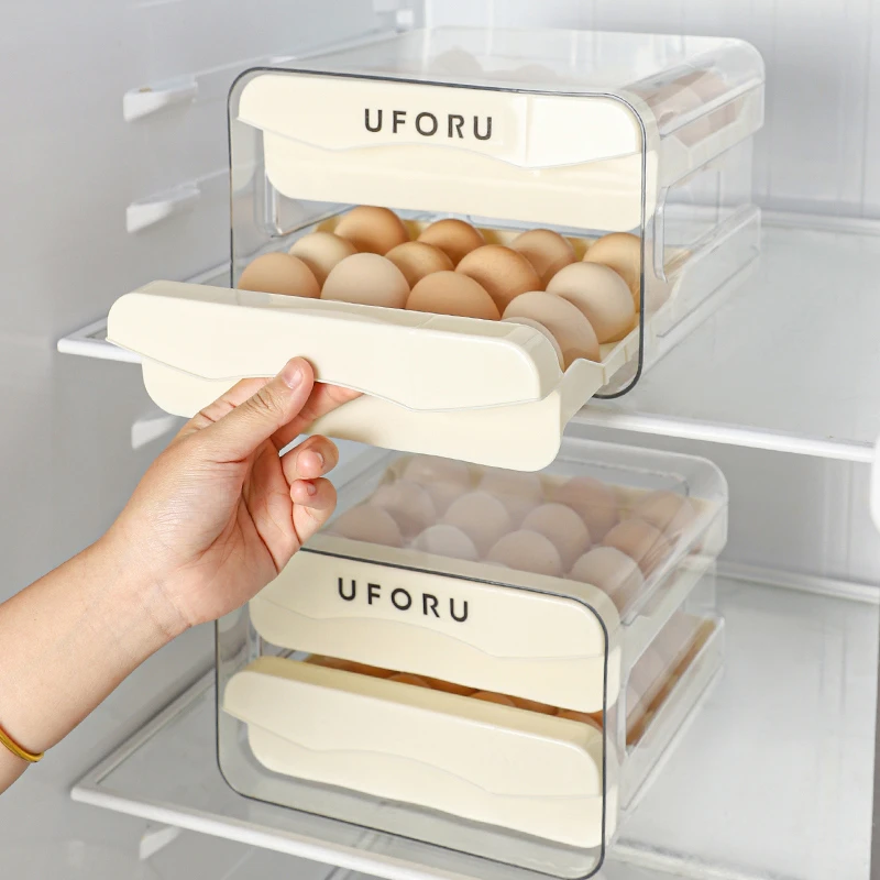 舍里鸡蛋收纳盒冰箱鸡蛋专用盒抽屉式食品级家用厨房收纳整理神器