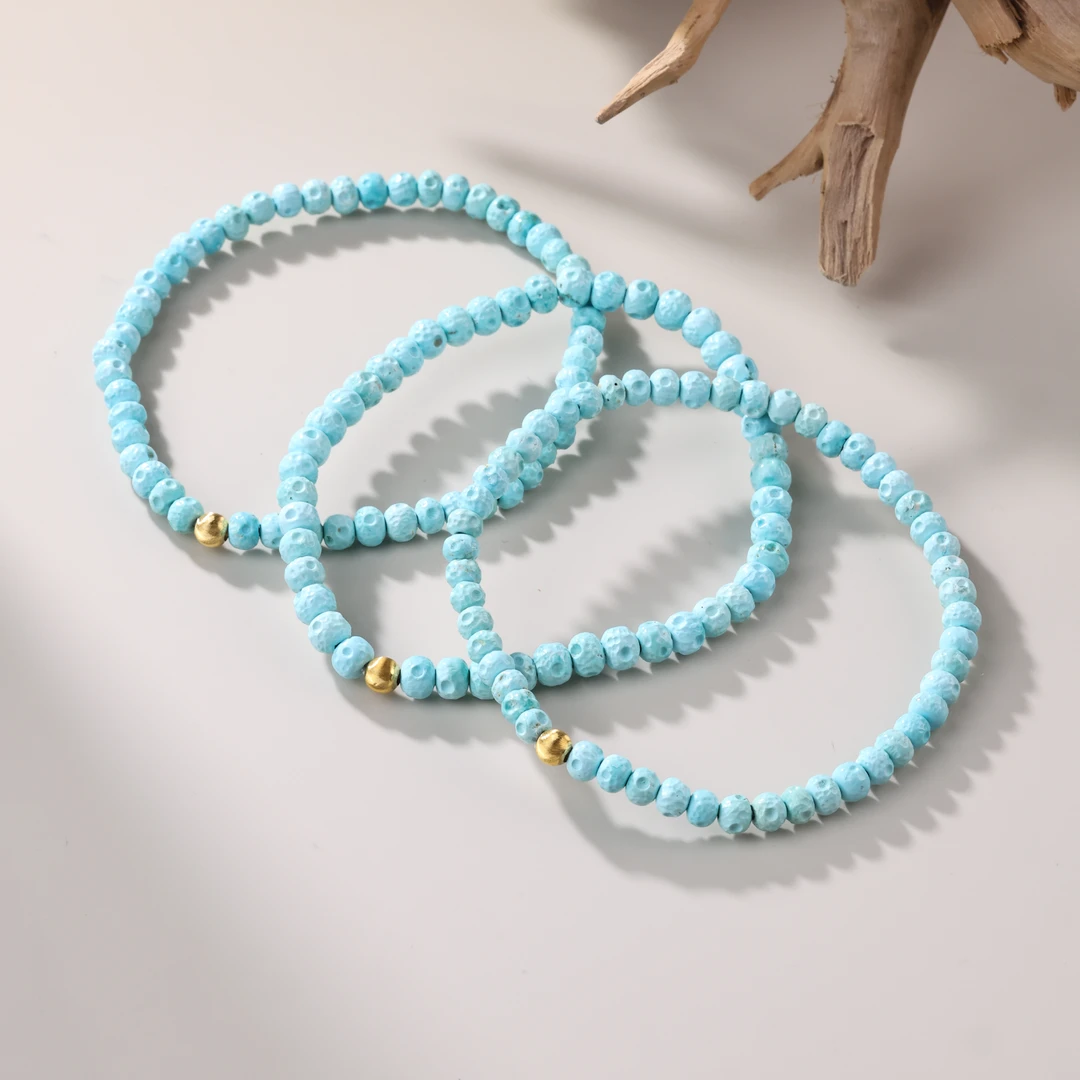 【举石臻选】TA0601-3793-4绿松石手串18k(一件/多样性发/约3mm+）Y