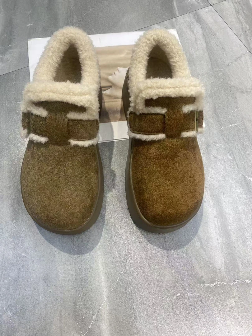 雪地靴休闲风轻职风勃肯鞋棉鞋拼色冬季纯色5025