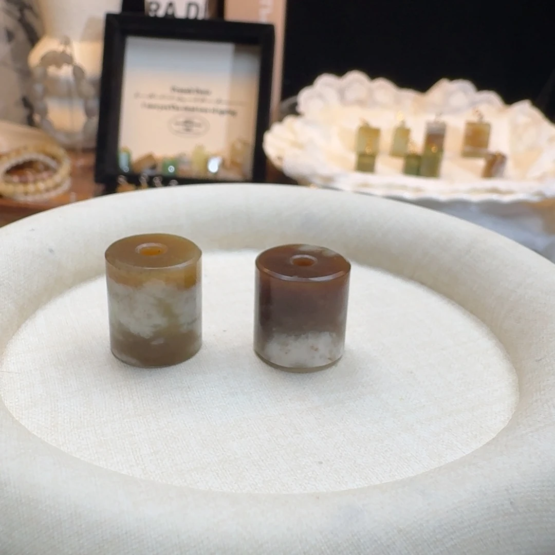 波***圆和田玉（糖玉）未镶嵌戒指不退换