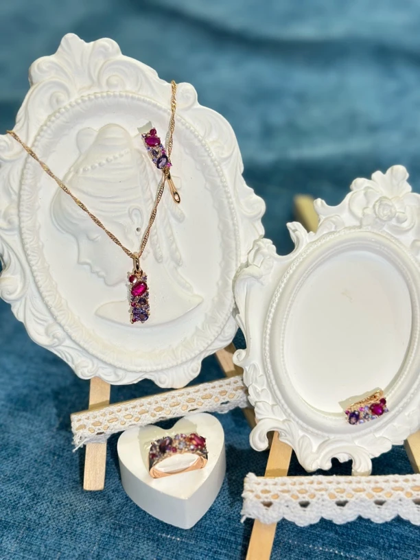 铜合金锆石吊坠 kizil altun首饰珠宝百搭炫彩精致彩色