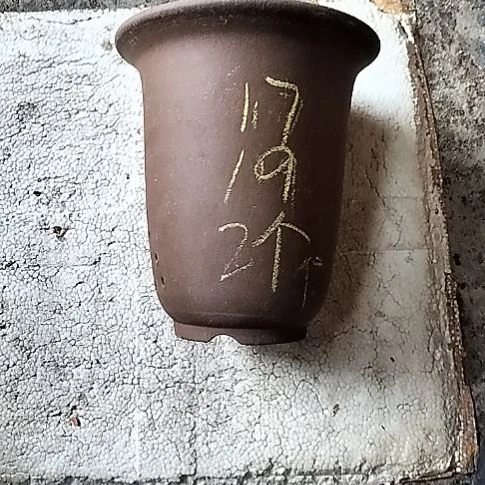 小金钟两个紫砂花盆