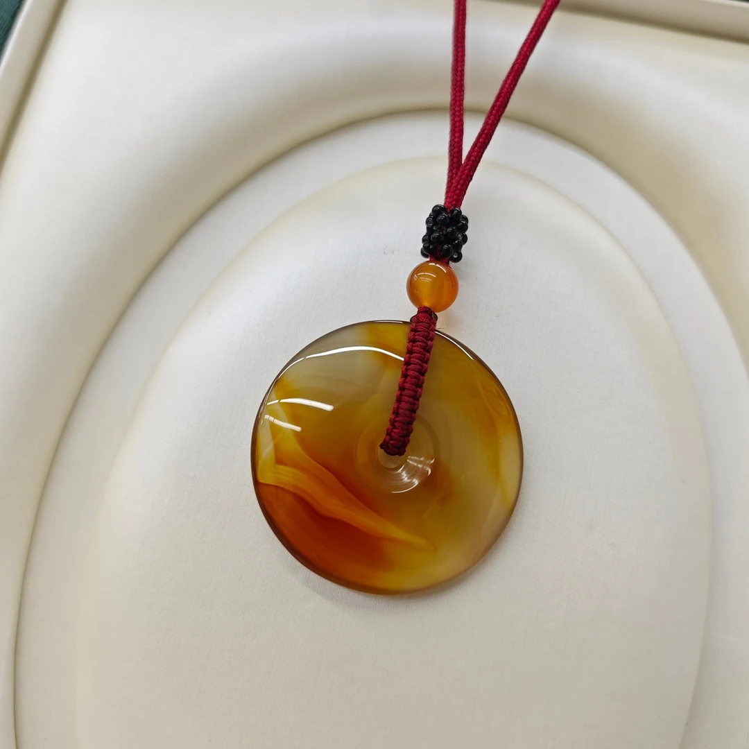 天然北红玛瑙平安扣