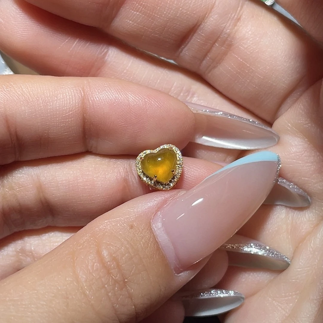 吊坠(不含链)18K金镶嵌翡翠