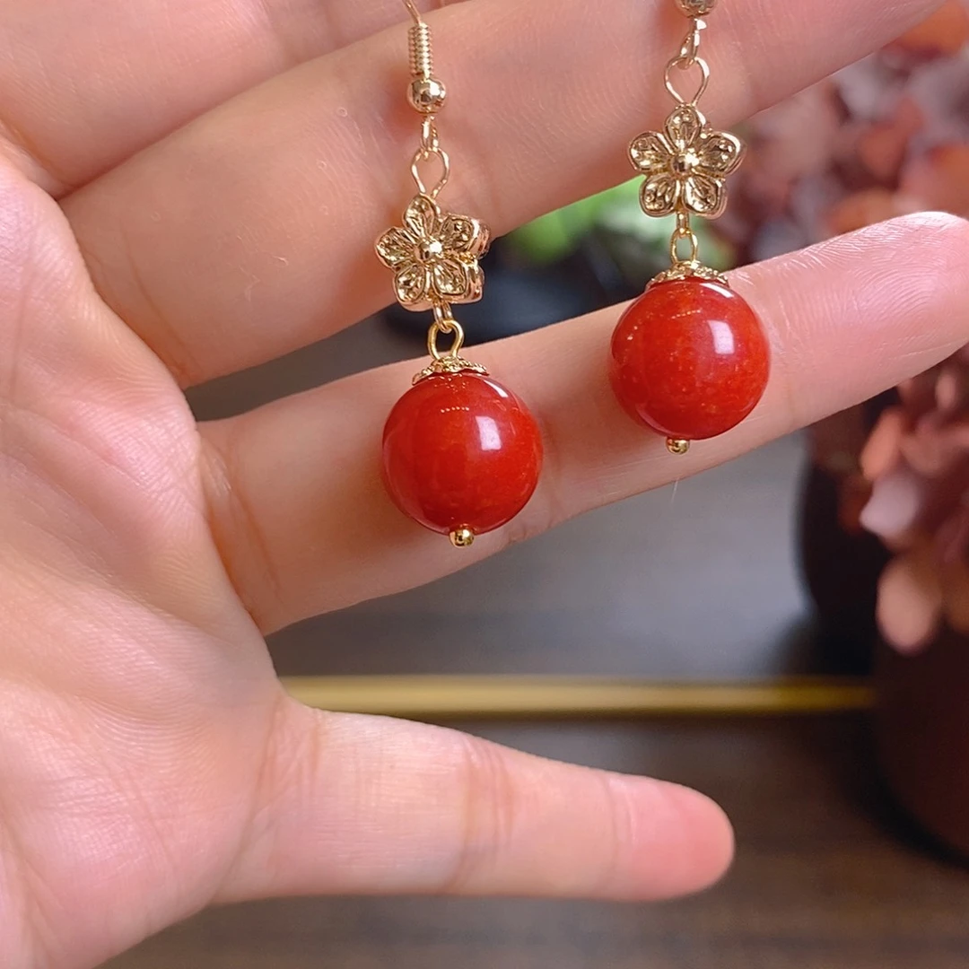 石英岩玉合金耳钉