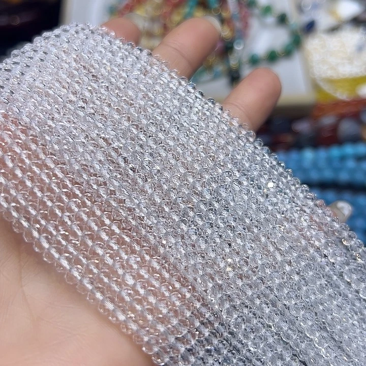 玛瑙/玉髓未镶嵌珠宝半成品T354   4m全净体硬切压电白水晶两条