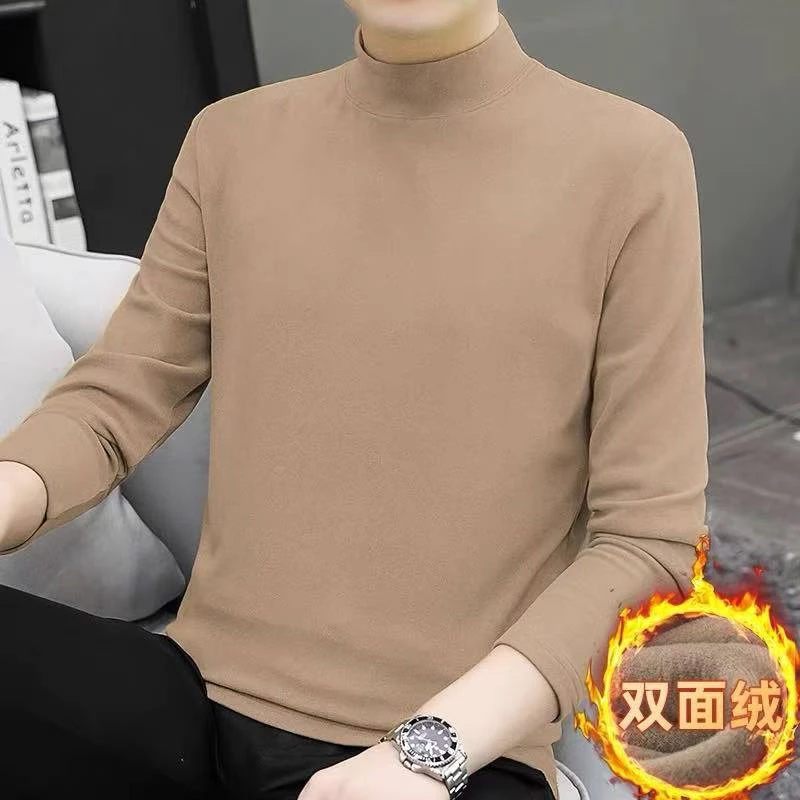 B64男女秋冬季德绒半高领保暖打底衫净版小图案标混发不指定