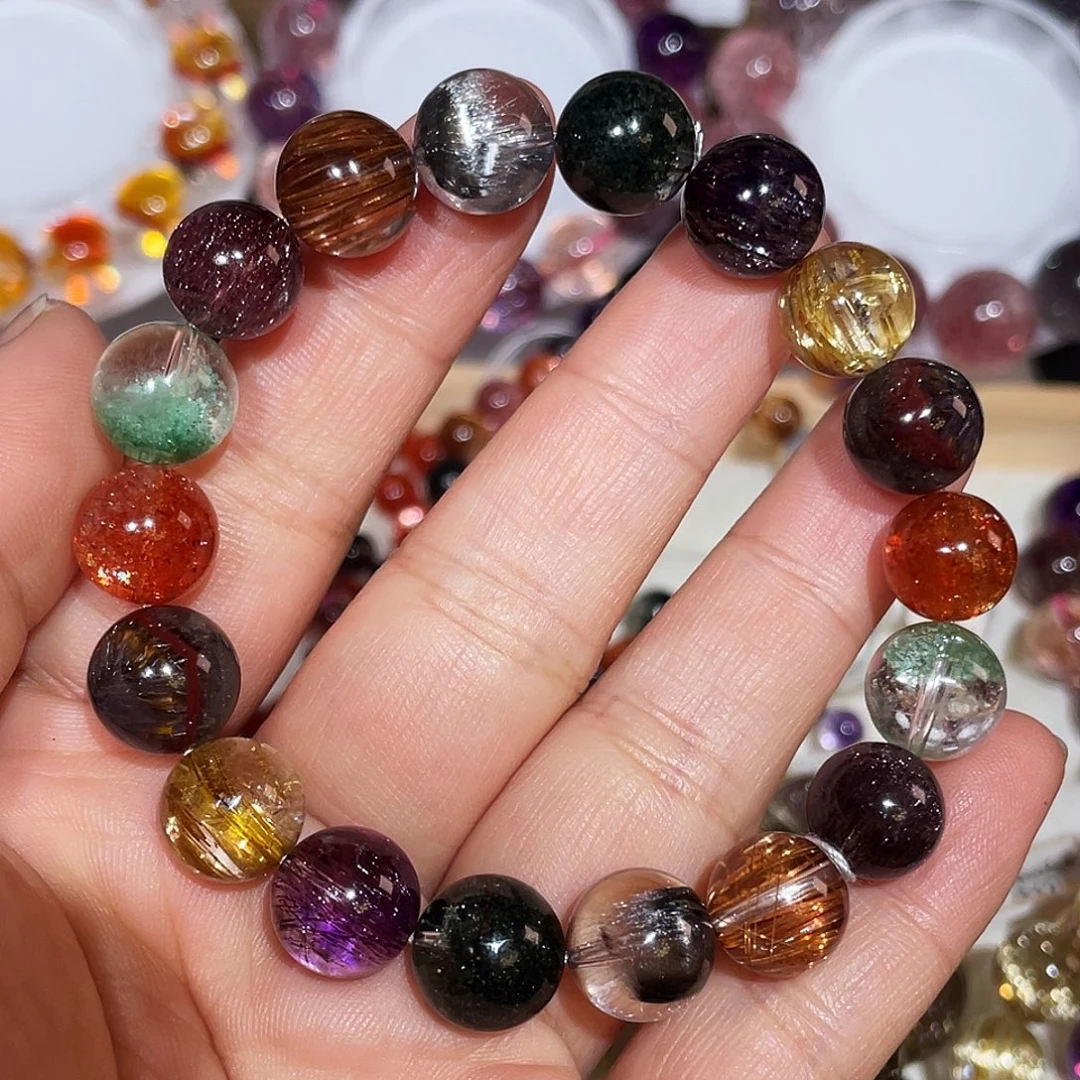 糯***官水晶未镶嵌手链多宝手链11高品质