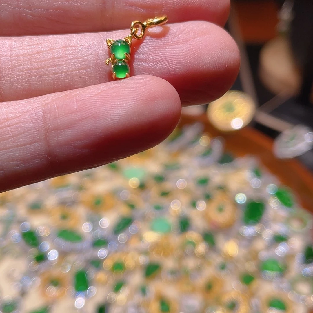 翡翠吊坠(不含链)银S925镶嵌