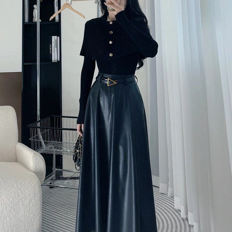 2025春秋新款轻熟风御姐套装针织上衣一整套ootd小众别致半身裙