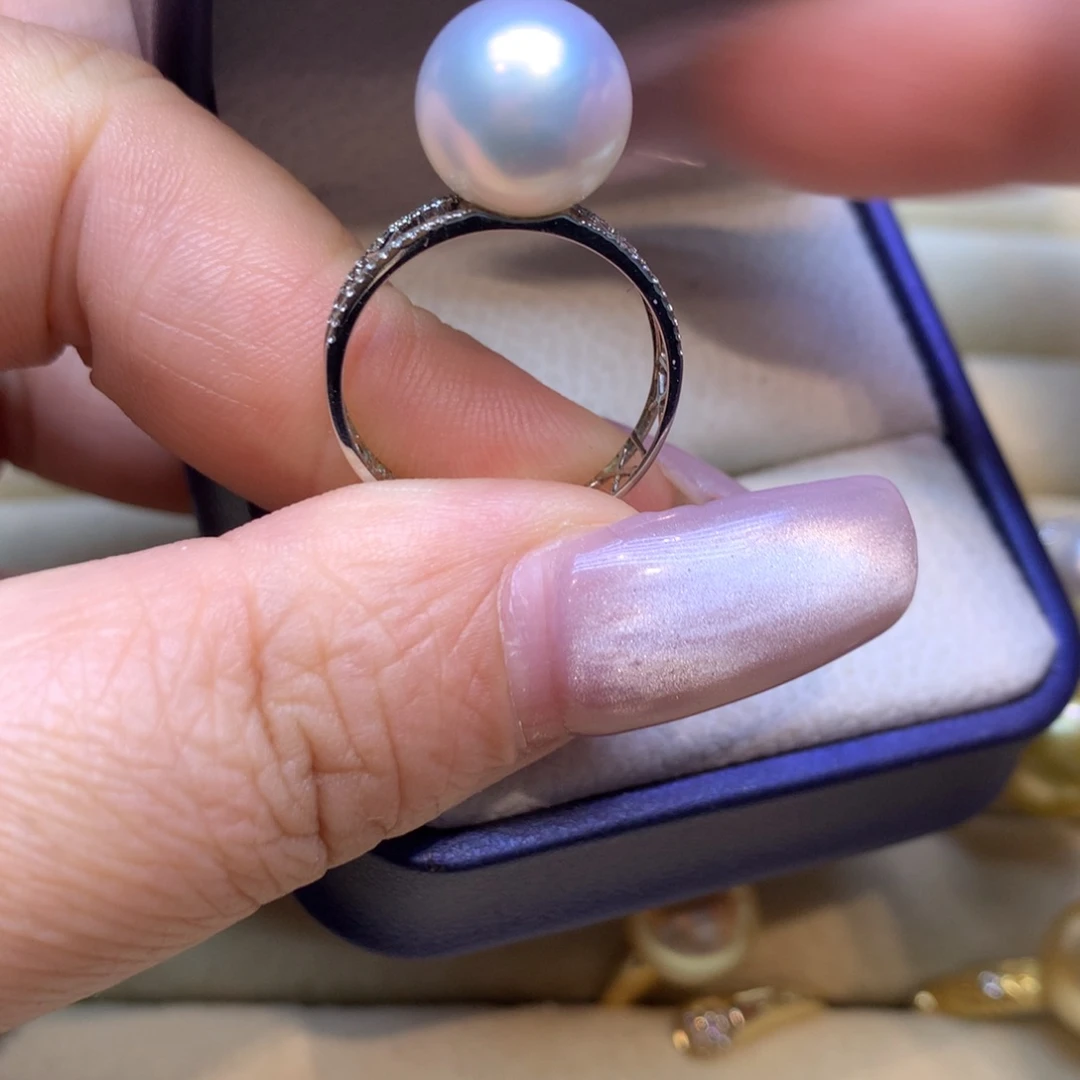 14K金镶嵌戒指海水珍珠