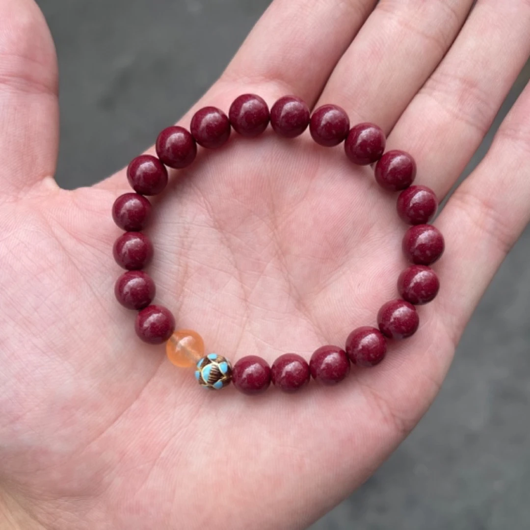 含辰砂工艺品【朱砂卡8白鹿同款手串】高含量紫金砂含砂量90%以上