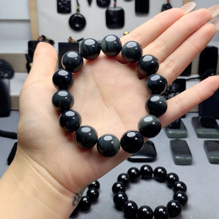 手串未镶嵌和田玉（墨玉）好**退