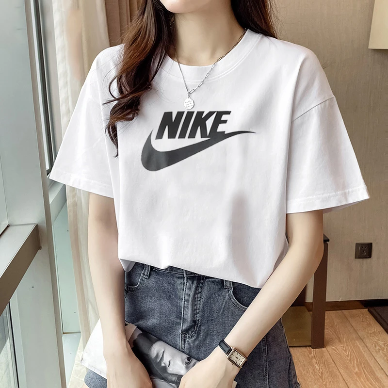 NIKE耐克运动短袖女装新款圆领T恤衫透气休闲运动上衣/DX7907-100