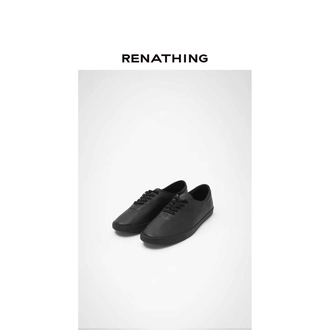 【RENATHING】简洁系带平底休闲鞋
