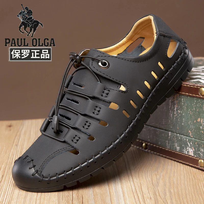 保罗正品凉鞋透气软底镂空休闲鞋户外罗马凉鞋夏季防滑休闲洞洞鞋