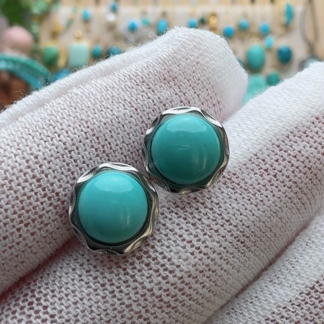 绿松石珠宝奇石银S925镶嵌