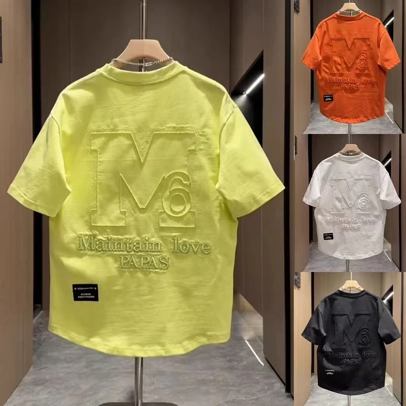 2025年新款潮流痞帅时尚圆领重磅刺绣潮牌痞帅时尚休闲短袖 T恤