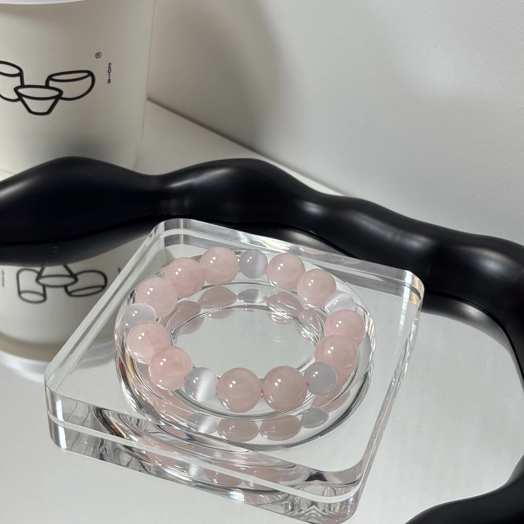 【周大宜】天然白猫眼石粉水晶高级感爆款水晶轻奢ZDYSJ00030