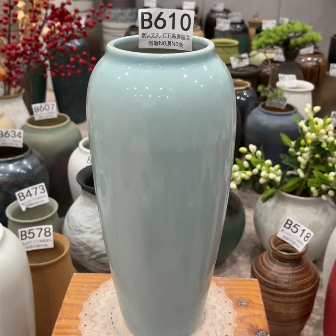 摆件正品610 景徳镇陶瓷花瓶高34口9