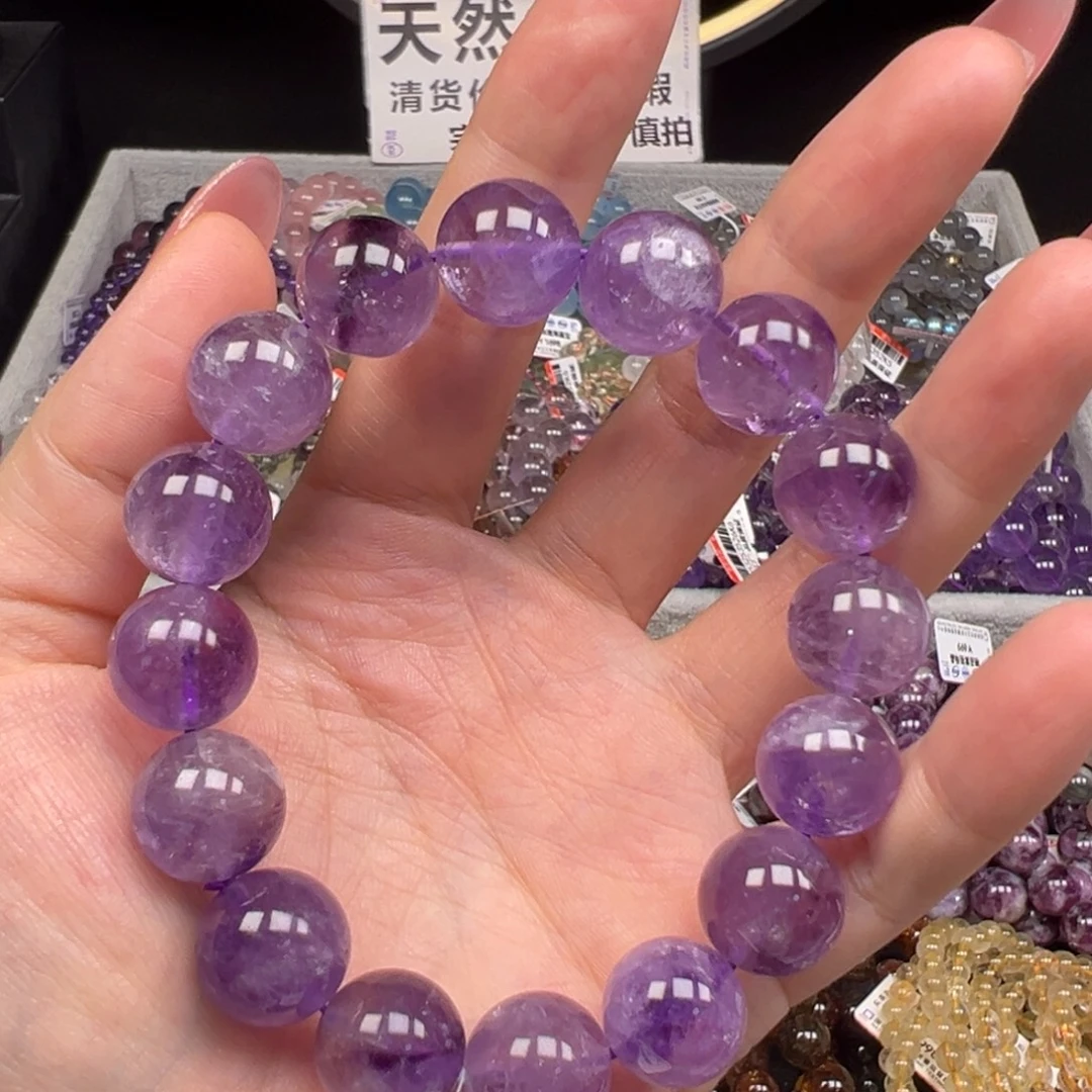 烟晶手链未镶嵌卡13玻利维亚紫超七36