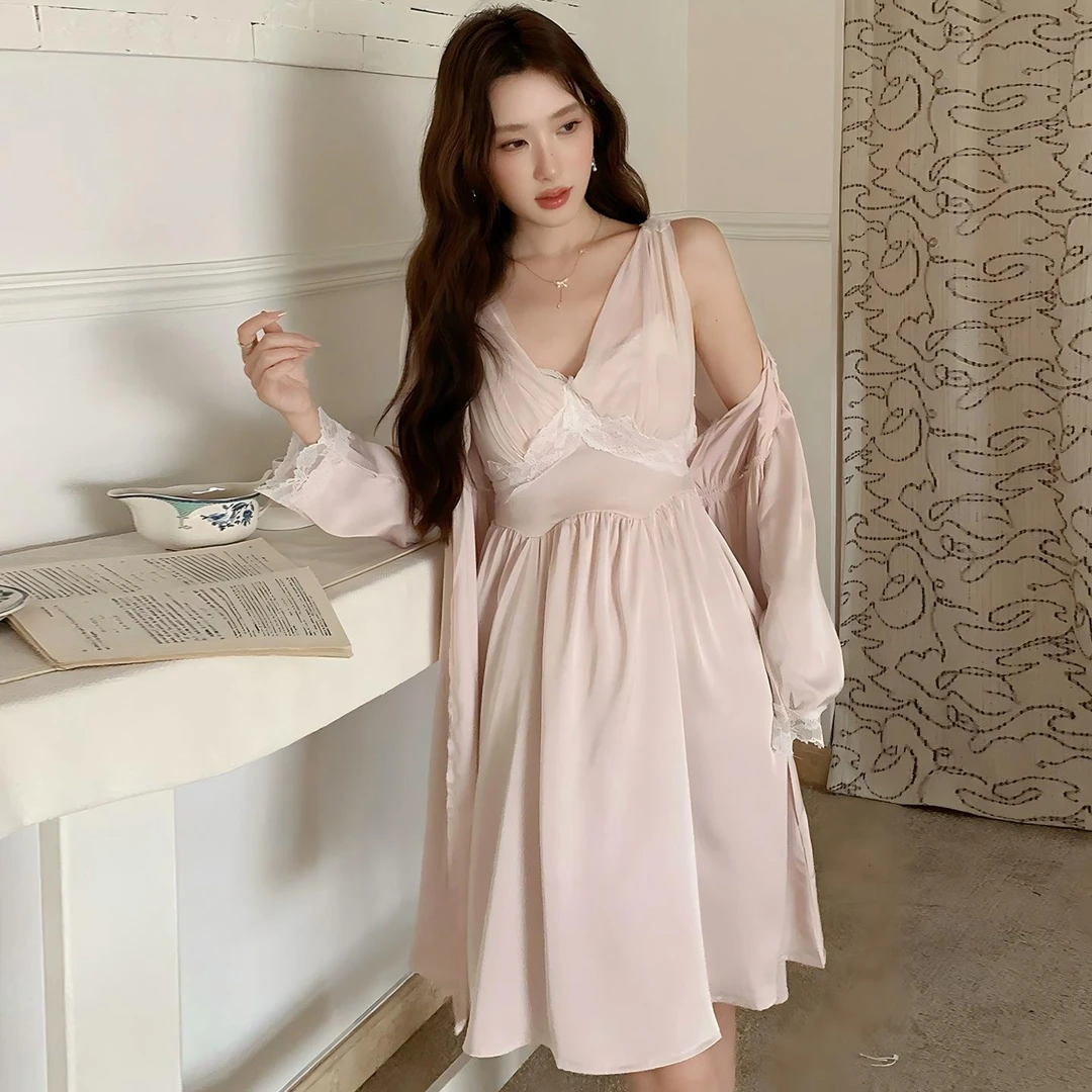 【怀玉短两件套】睡裙夏季带胸垫纯欲风性感女款家居服-25ST0609