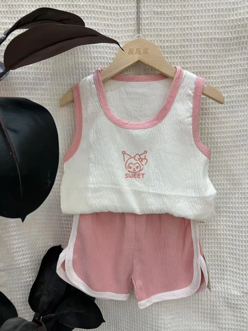 儿童透气棉麻家居服