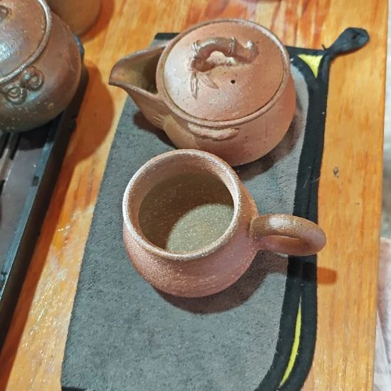 粗陶手抓壶咖啡杯