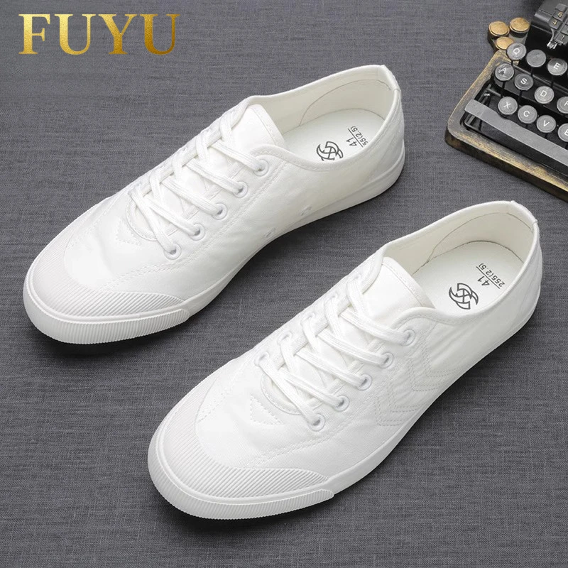 简约小白鞋男士秋冬布面透气运动薄款韩版平底休闲百搭帆布鞋子