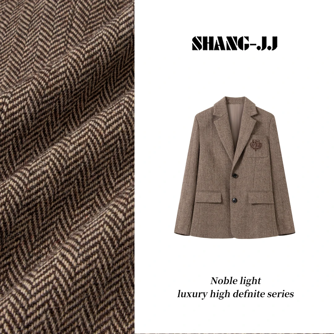 SHANG-JJ【复古学院】25ss新品重磅羊毛挺括细致小西装q133372p